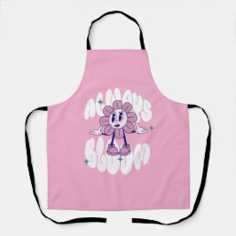 Retro Sunflower Cartoon Quote Pink Schürze