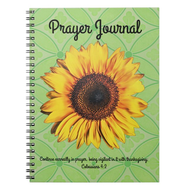 Retro Sunflower Prayer Journal Colossiens 4:2 (Devant)