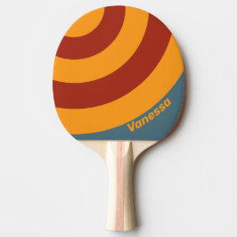 Retro Sunrise on Slate Circle Stripe with Name Tischtennis Schläger