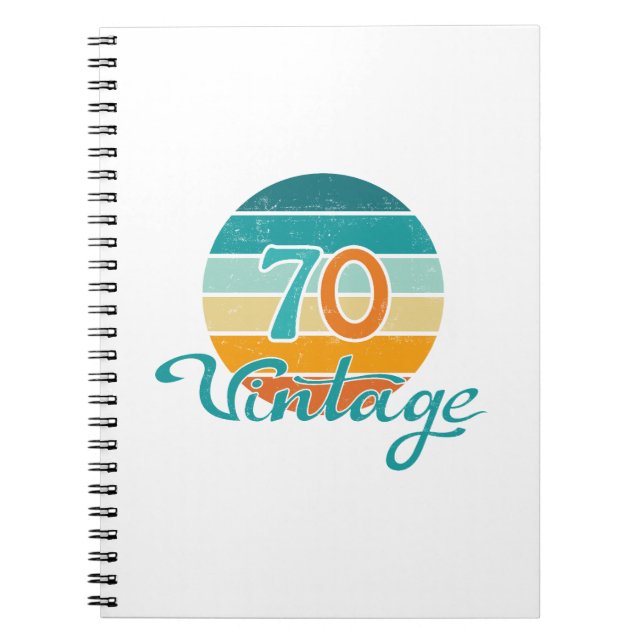 Retro Sunset 70 Vintag gestört Notizblock (Vorderseite)