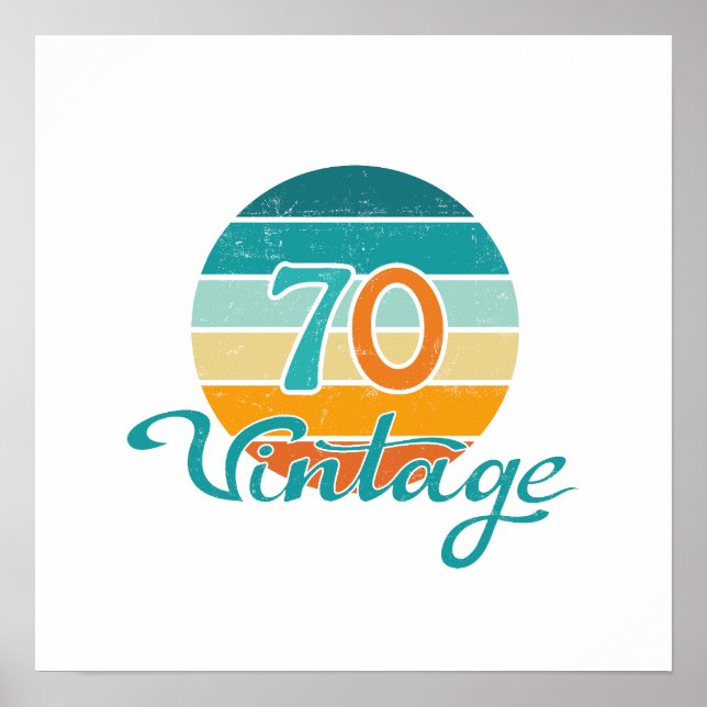 Retro Sunset 70 Vintag gestört Poster (Vorne)