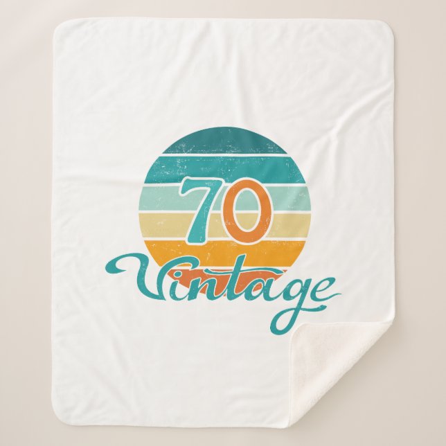 Retro Sunset 70 Vintag gestört Sherpadecke (Vorderseite)