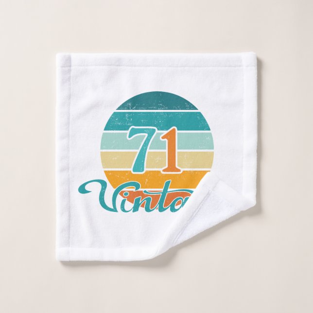 Retro Sunset 71 Vintage en détresse (Gant de toilette)