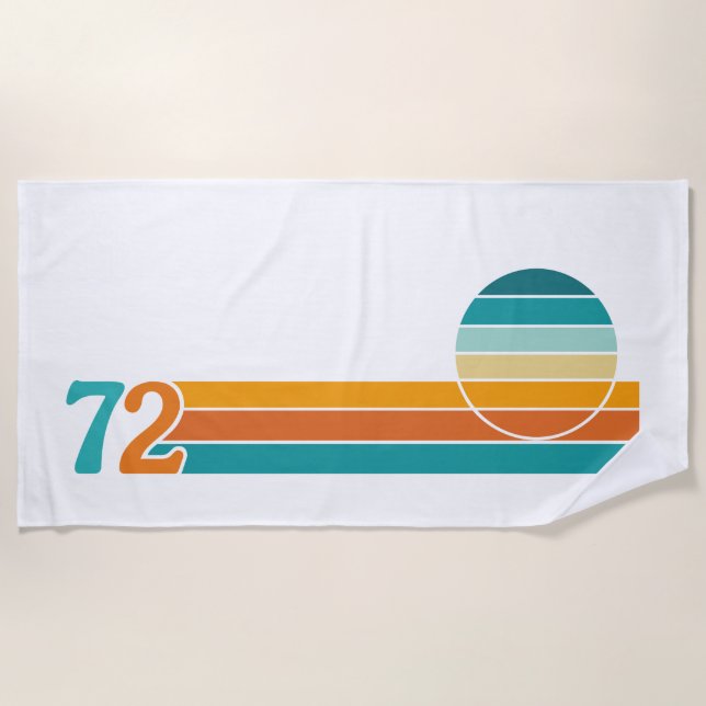 Retro Sunset 72 Strandtuch (Vorderseite)