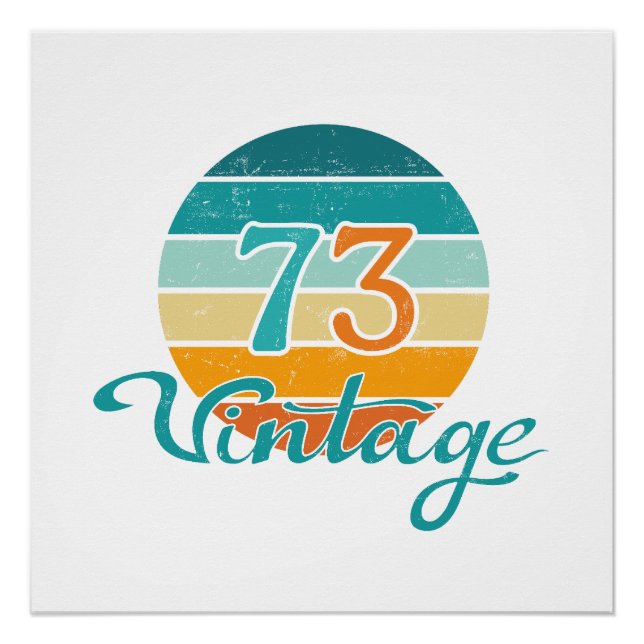 Retro Sunset 73 Vintag gestört Poster (Vorderseite)