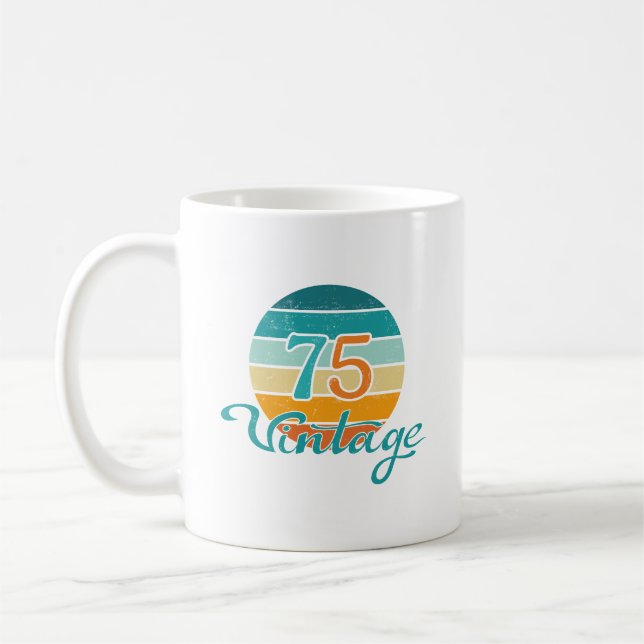 Retro Sunset 75 Vintag gestört Kaffeetasse (Links)