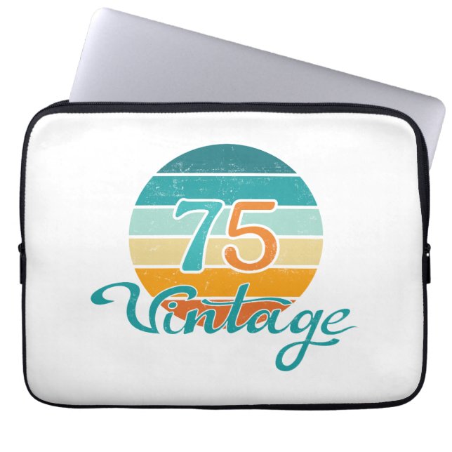 Retro Sunset 75 Vintag gestört Laptopschutzhülle (Vorderseite)