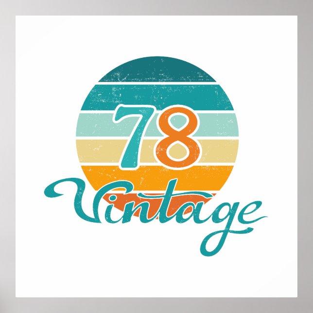 Retro Sunset 78 Vintage Distressed Poster (Vorne)