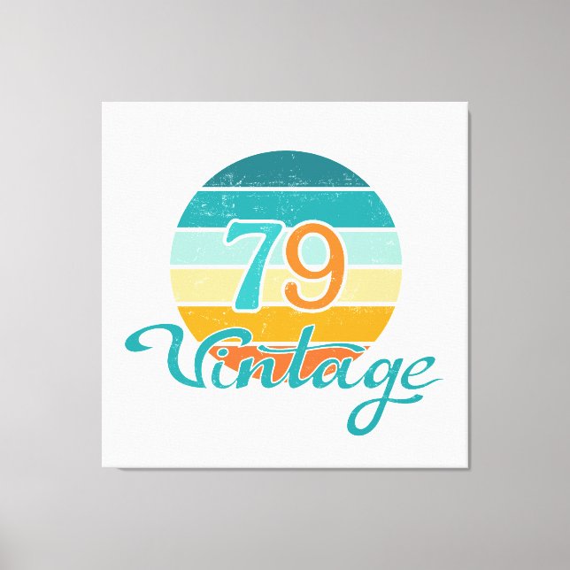 Retro Sunset 79 Vintage Distressed Leinwanddruck (Vorderseite)