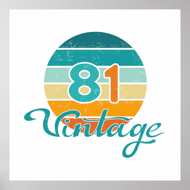 Retro Sunset 81 Vintage Distressed Poster (Vorne)