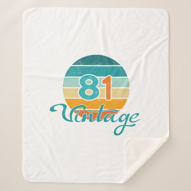 Retro Sunset 81 Vintage Distressed Sherpadecke (Vorderseite)