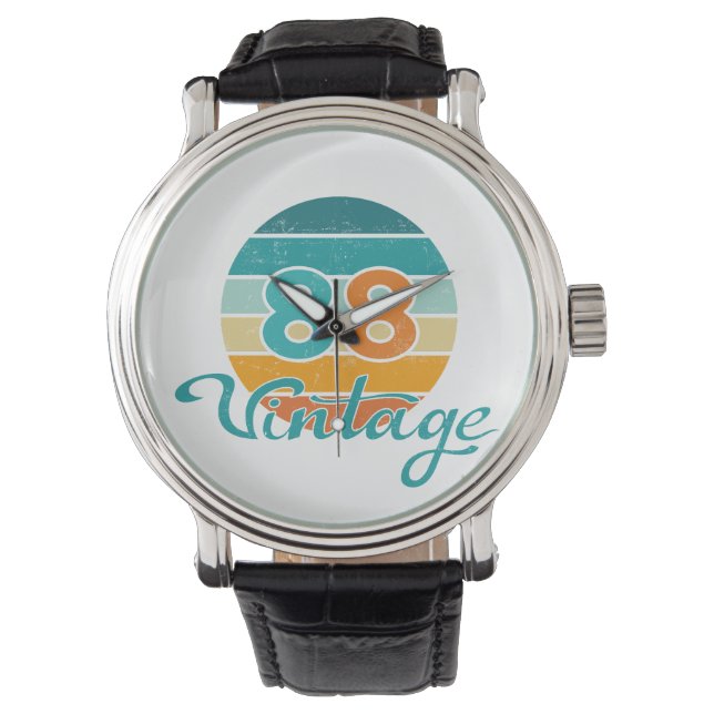 Retro Sunset 88 Vintage Distressed Armbanduhr (Vorderseite)