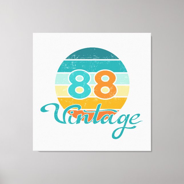 Retro Sunset 88 Vintage Distressed Leinwanddruck (Vorderseite)
