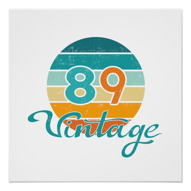 Retro Sunset 89 Vintage Distressed Poster (Vorderseite)