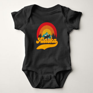 Retro Sunset Alaska Juneau Elche 0Berge Wild Baby Strampler