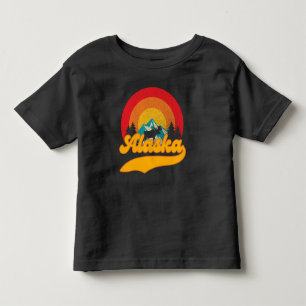 Retro Sunset Alaska Juneau Elche 0Berge Wild Kleinkind T-shirt