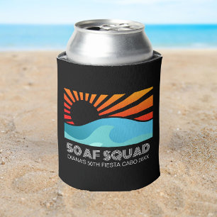 Retro Sunset Beach 50. 40. Geburtstags-Crew-Squad Dosenkühler