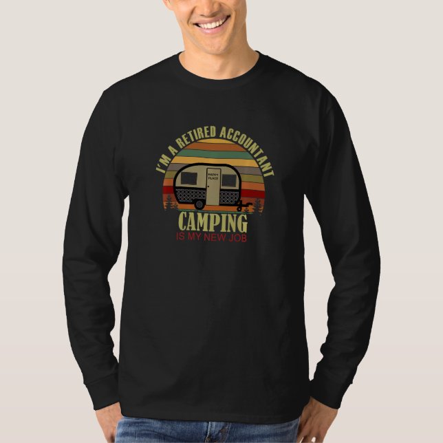 Retro Sunset Camper Retired ACCOUNTANT New Job Cam T-Shirt (Vorderseite)