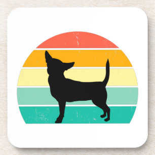 Retro Sunset Chihuahua Getränkeuntersetzer