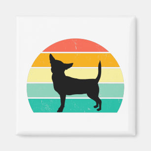 Retro Sunset Chihuahua Magnet