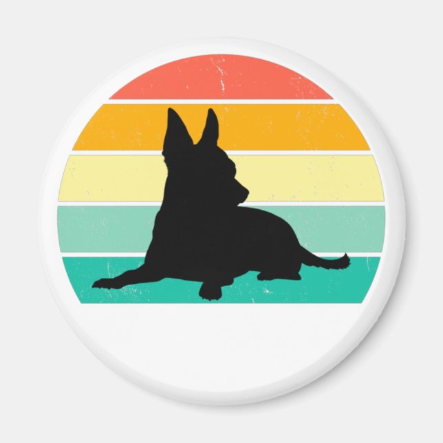 Retro Sunset Chihuahua Magnet (Vorne)