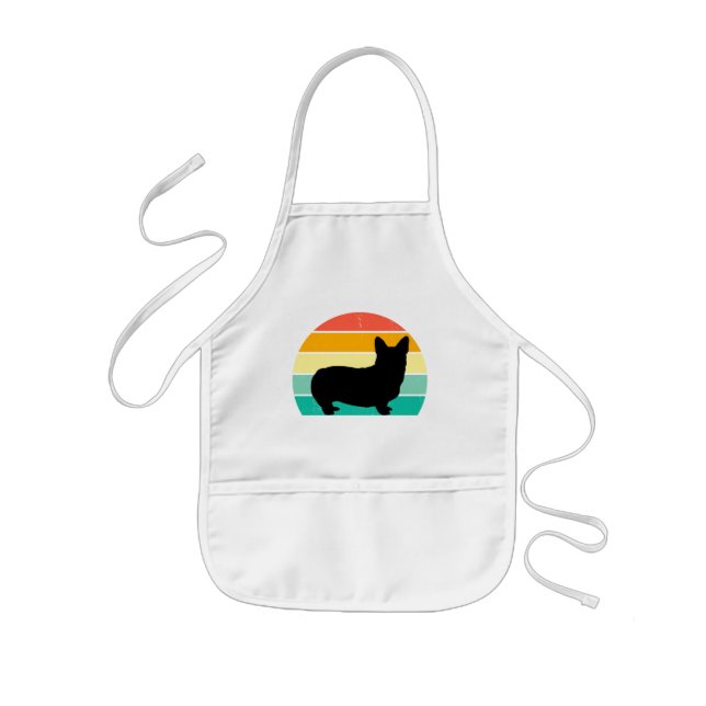 Retro Sunset Corgi Kinderschürze (Vorne)