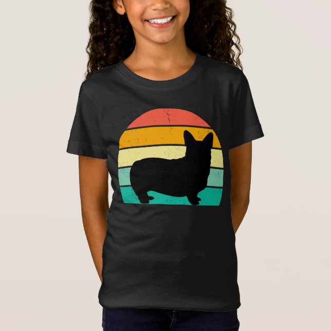 Retro Sunset Corgi T - Shirt (Vorderseite)