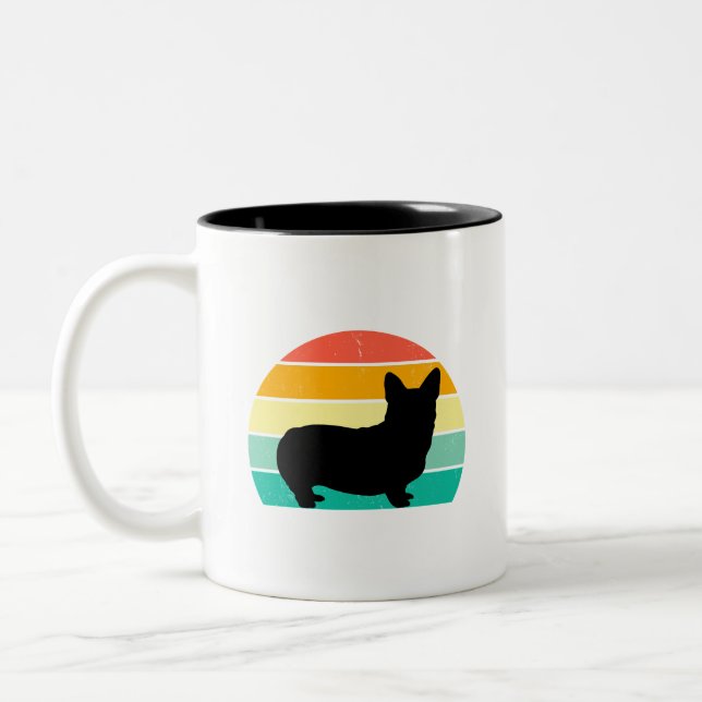 Retro Sunset Corgi Tasse (Links)