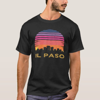 Retro Sunset El PasoTexas Shirt Vintag Skyline So