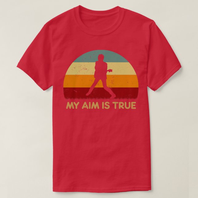Retro Sunset Elvis Costello Mein Ziel ist wahr T-Shirt (Design vorne)