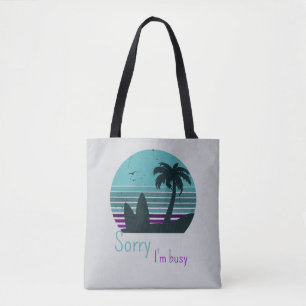 Retro Sunset - Entschuldigung, ich bin beschäftigt Tasche