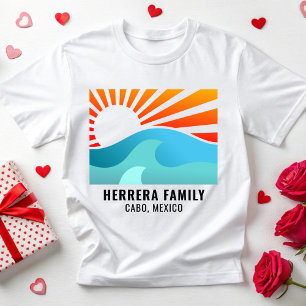 Retro Sunset Family Urlaub Wiedersehen Beach Somme T-Shirt