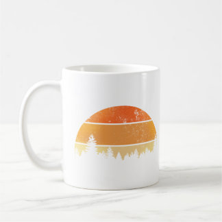 Retro Sunset Forest Kaffeetasse