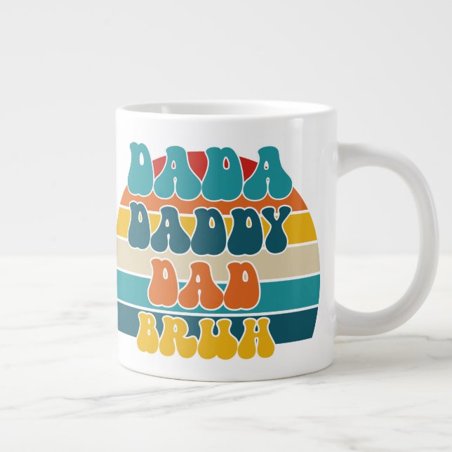 Retro Sunset Funny Dada Daddy Vater Bruh Jumbo-Tasse (Rechts)
