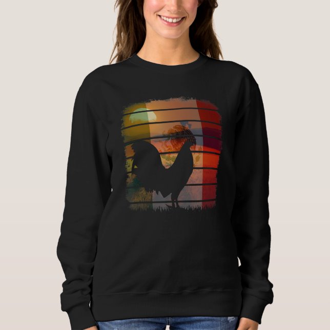 Retro sunset game fowl Mexican Mexico flag gamefow Sweatshirt (Vorderseite)