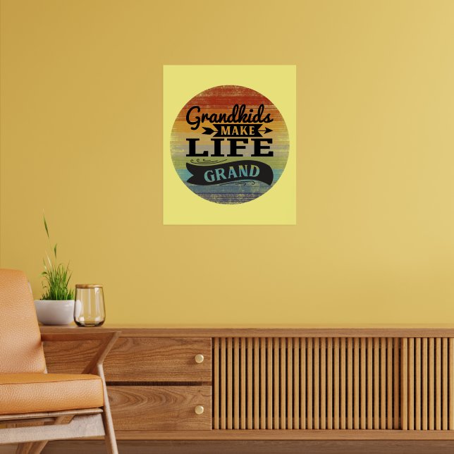 Retro Sunset Grandkids macht das Leben großartig Poster (Wohnzimmer 2)