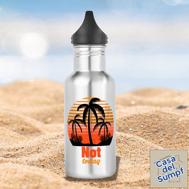 Retro Sunset - Heute nicht Edelstahlflasche (Von Creator hochgeladen)