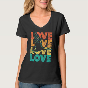 Retro Sunset I Liebe Crane Bird Idee für Tiere T-Shirt