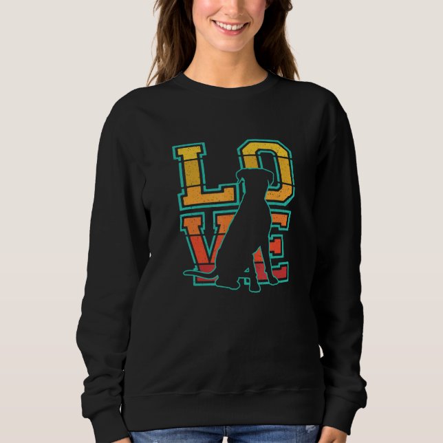 Retro Sunset I Liebe Mein Boxer Dog Design Sweatshirt (Vorderseite)