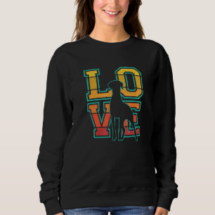 Retro Sunset I Liebe Mein Pointer Dog Design Sweatshirt