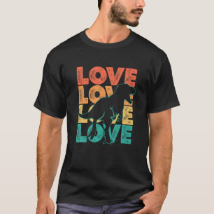 Retro Sunset I Liebe Rex Idee für Tierfreunde T-Shirt