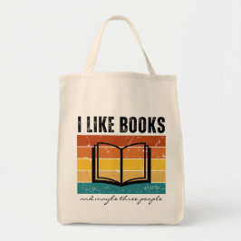 Retro Sunset I like Books Reader's Tragetasche