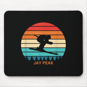 Retro Sunset Jay Peak Vermont Skifahrer Mousepad