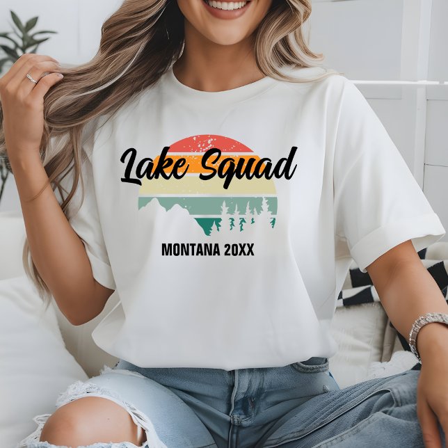 Retro Sunset Lake Squad Family Wiedersehen Summer  T-Shirt (Von Creator hochgeladen)