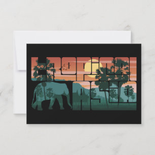 Retro Sunset Landschaft Asien Thailand - Typografi Karte