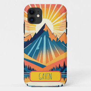 Retro Sunset Landschaft Personalisiert Case-Mate iPhone Hülle