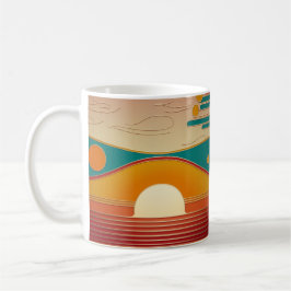 Retro Sunset Lines Aesthetic Classic Coffee Mug Kaffeetasse