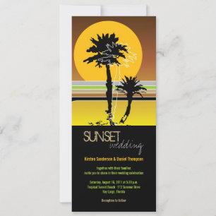 Retro Sunset Mariage tropical Invitation et récept