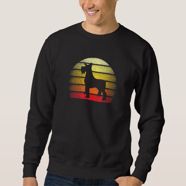 Retro Sunset Miniature Schnauzer Dog Design Sweatshirt (Vorderseite)