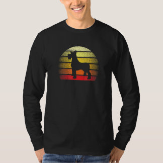 Retro Sunset Miniature Schnauzer Dog Design T-Shirt